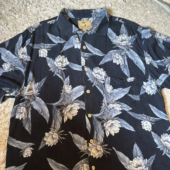 Vintage 100% Silk Jamaica Jaxx Shirt - Picture 2 of 6